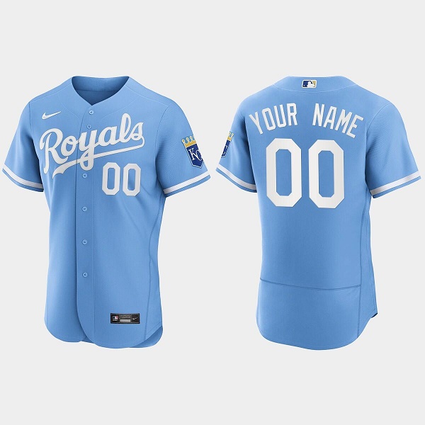 Men's Kansas City Royals ACTIVE PLAYER Custom Light Blue Flex Base Stitched Jersey Men's Kansas City Royals ACTIVE PLAYER Custom Light Blue Flex Base Stitched Jersey